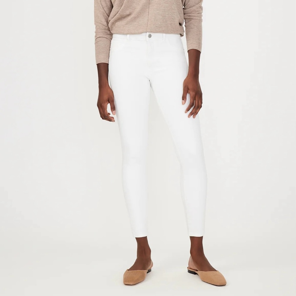 DL1961 Florence Instasculpt Crop Skinny Jeans 25 Mid Rise Porcelain White NWT